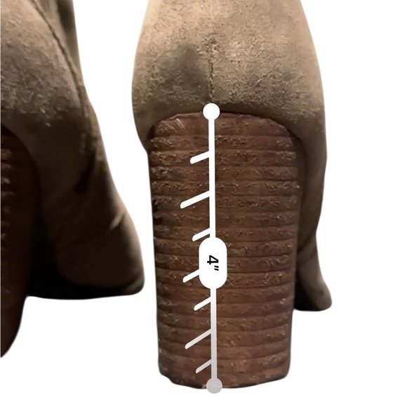 Seychelles Lori Penny Double Zip Heeled Bootie Women's 10 Taupe Leather - Picture 9 of 9